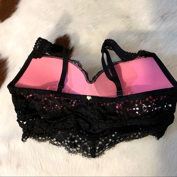 VS PINK Black Lace Bralette LIKE NEW! - Picture 2 of 5